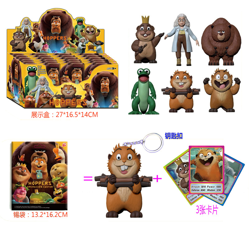 Cross-border 3.5-4-inch Beaver Transformation Plan: 6 figurines, models, blind boxes, blind bags, Disassemblable toys pic 9