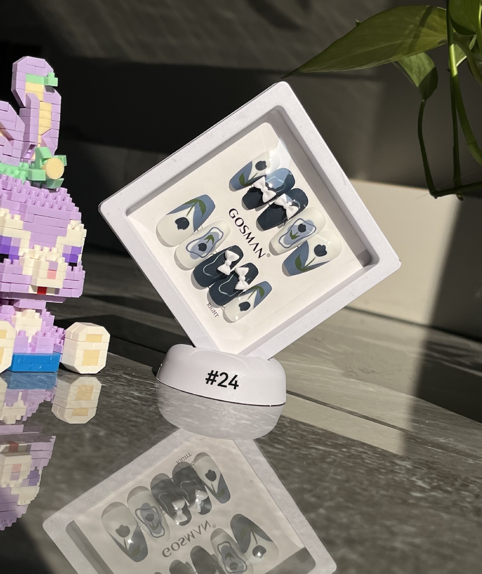 戈斯曼2023新款24片手工穿戴软甲法式中长款温柔气质无痕甲片女美甲贴纸详情14