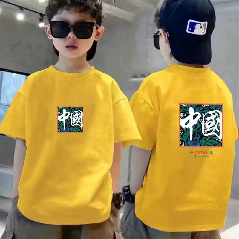 Guozao nuevo algodón guozao niños pequeños y medianos verano ropa de manga media chico chico chica bao guenzao frito calle manga corta camiseta pic 17