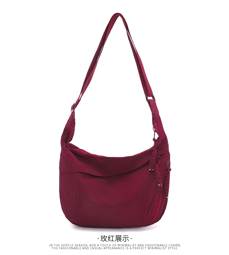 Japanese minimalist large-capacity crossbody bag for girls, 2024 new style student small crossbody bag, single-shoulder fabric bag, versatile dumpling bag for girls pic 19