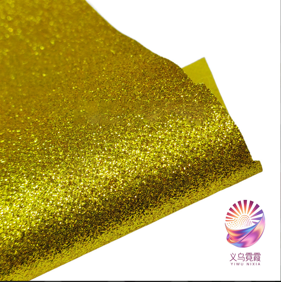 格利特弹力布底闪粉金葱亮片人造PU皮革圣诞装饰面料无机颜料详情12