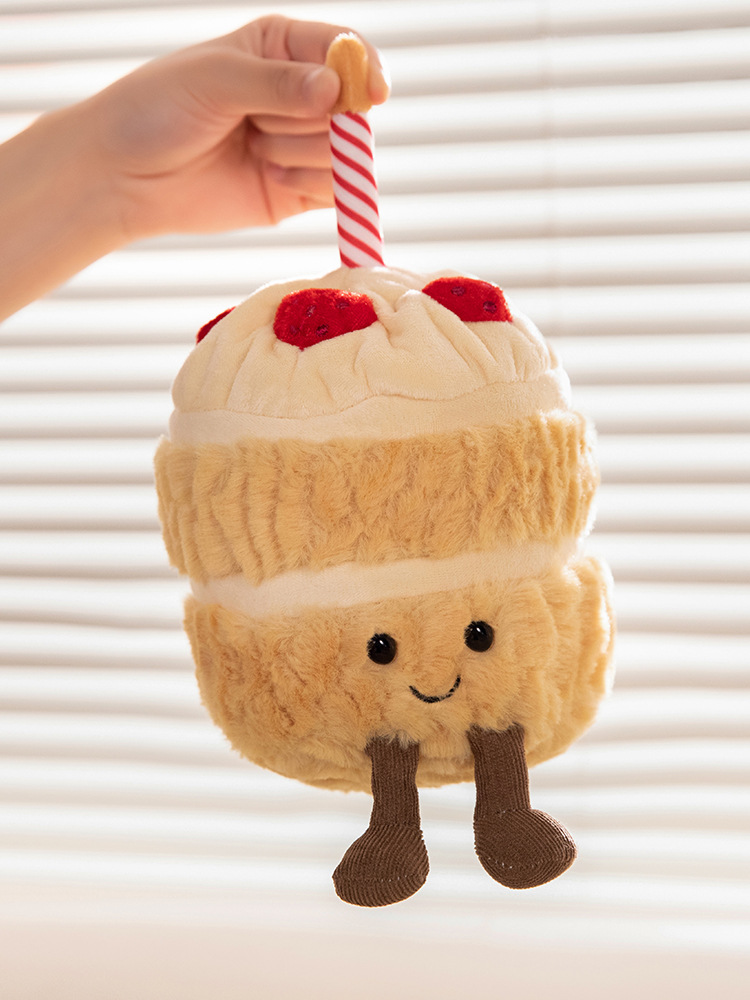 Jellycat趣味彩虹生日蛋糕毛绒玩具节日礼物假蛋糕可唱生日歌玩偶详情16