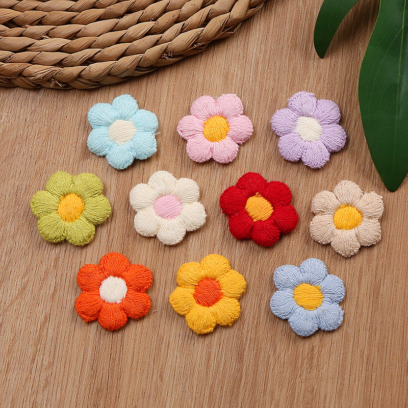 Multicolored knitted flower yarn with colorful lace, 3-centimeter-wide clothing accessories manufacturer for sale pic 3