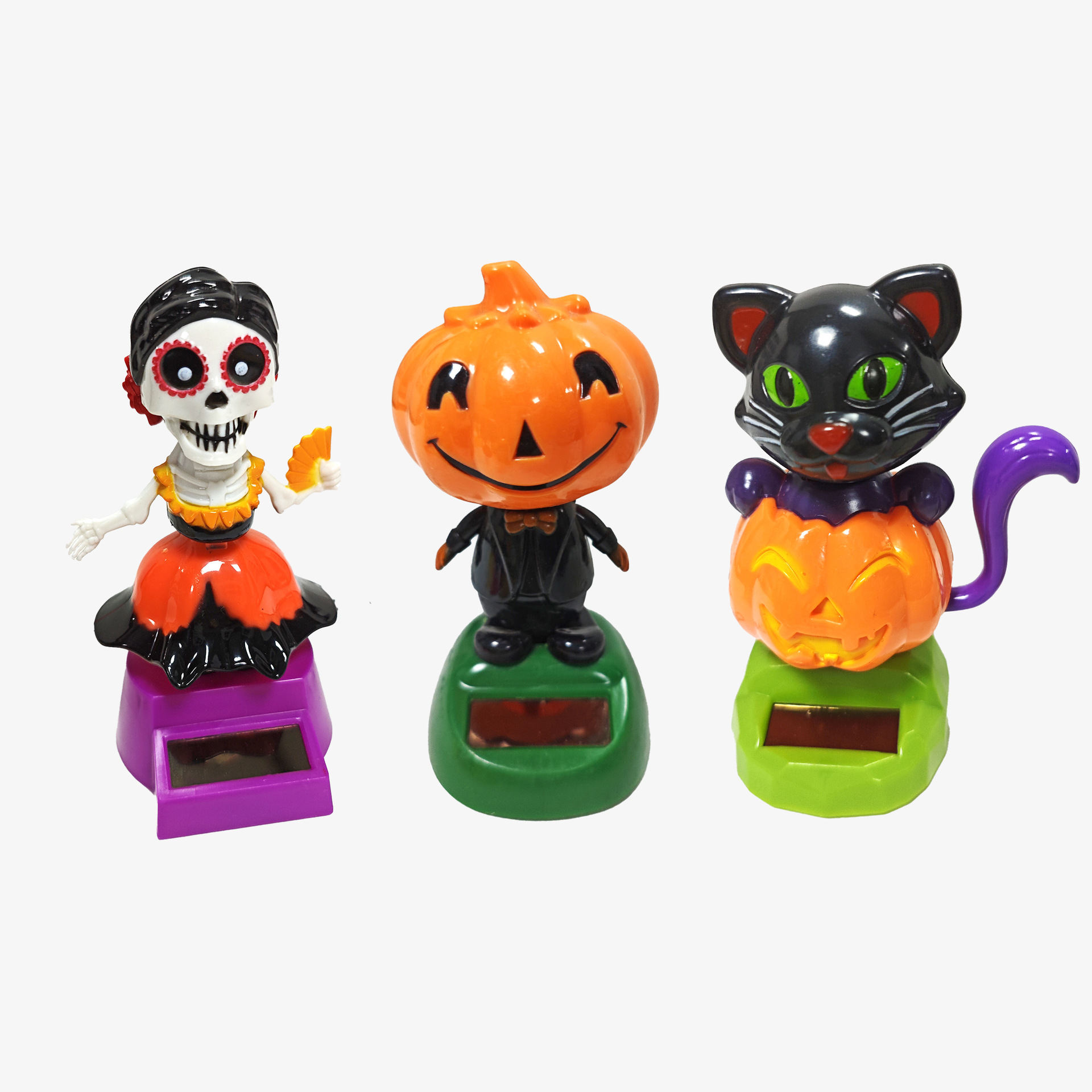 Cross-border best-selling solar-powered Halloween Skeleton Witch Ghost car automatic shaking head car interior ornaments are available for wholesale pic 25