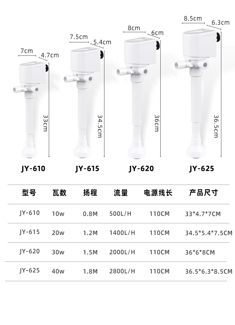 Jingye multi-functional submersible pump, fish tank oxygenation, small aquarium water pump, four-in-one filter, silent water pump pic 13