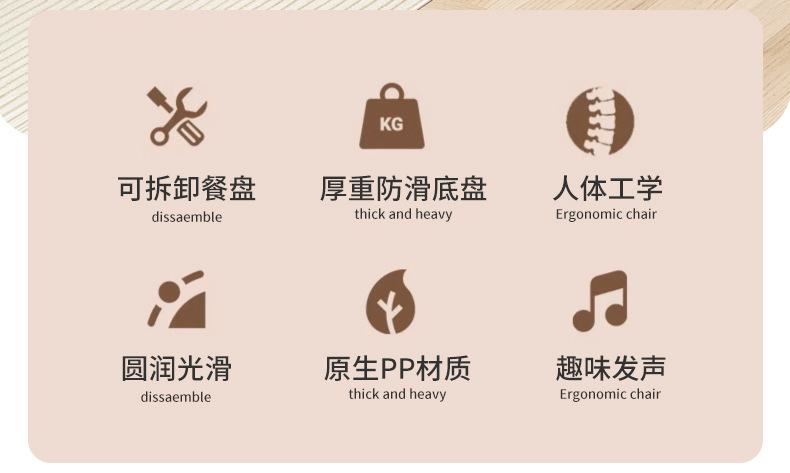 宝宝餐椅婴儿餐桌椅儿童叫叫椅吃饭家用小椅子凳子靠背椅座椅坐椅详情3