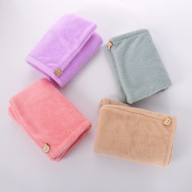 Headscarf coral fleece dry hair cap, absorbent quick-drying hair cap, adult shampoo 2024 new style dry hair cap pic 15