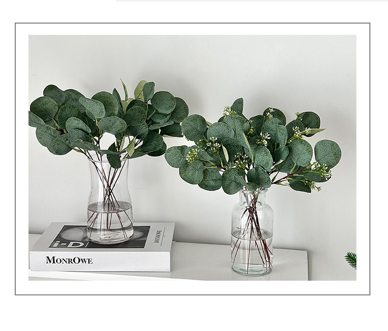 仿真尤加利带果金钱叶苹果叶diy装饰仿真植物跨境亚马逊厂家批发详情8