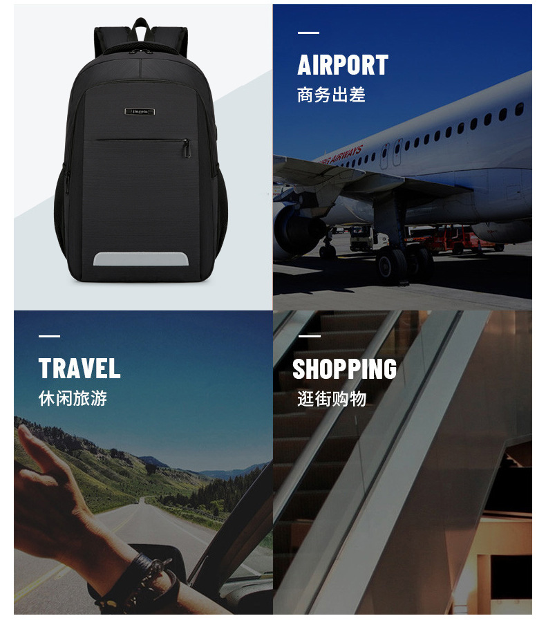 Customized cross-border business backpacks, large-capacity computer backpacks wholesale, usb multi-functional water-resistant backpacks pic 2