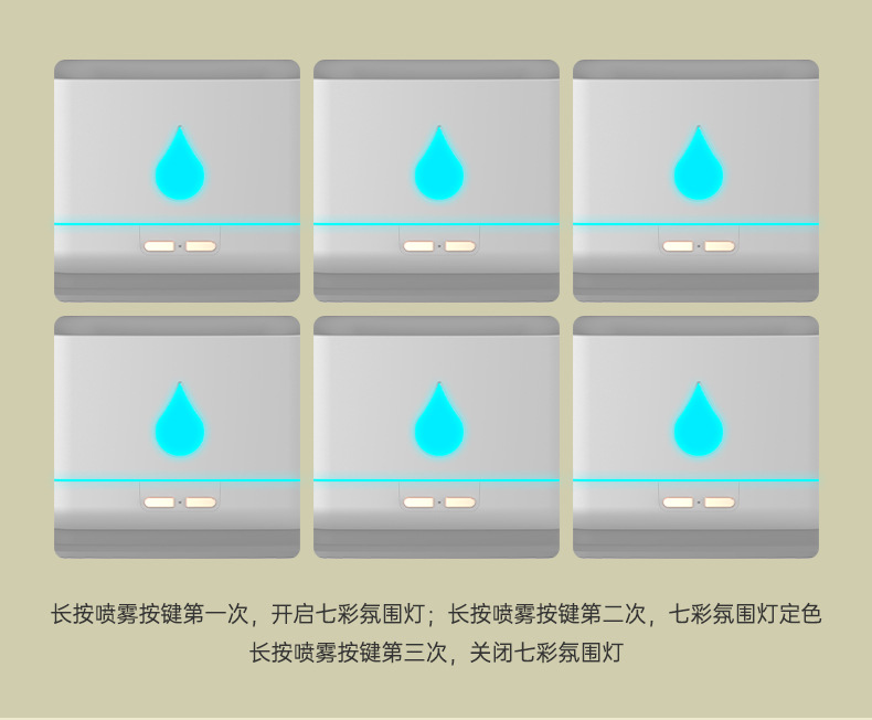 2024新款仿真水滴加湿器家用卧室大容量打雾量便捷式加湿器详情17