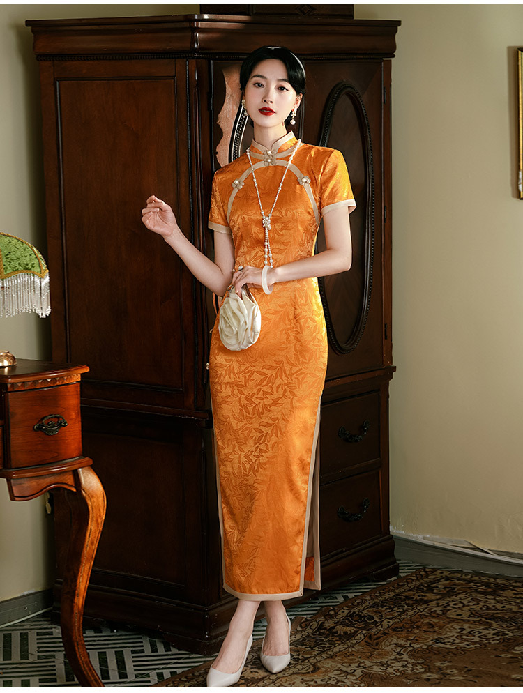 National trend cheongsam for women, Republic of China couple battle robes, Mongolian robes, slimming design sense pic 5