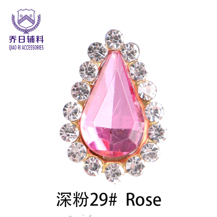 Wholesale of 8*13 water-drop hand-sewn diamond multi-color glass pear-shaped nail art, shoes, hair accessories, clothing and accessories for large quantities at favorable prices pic 11