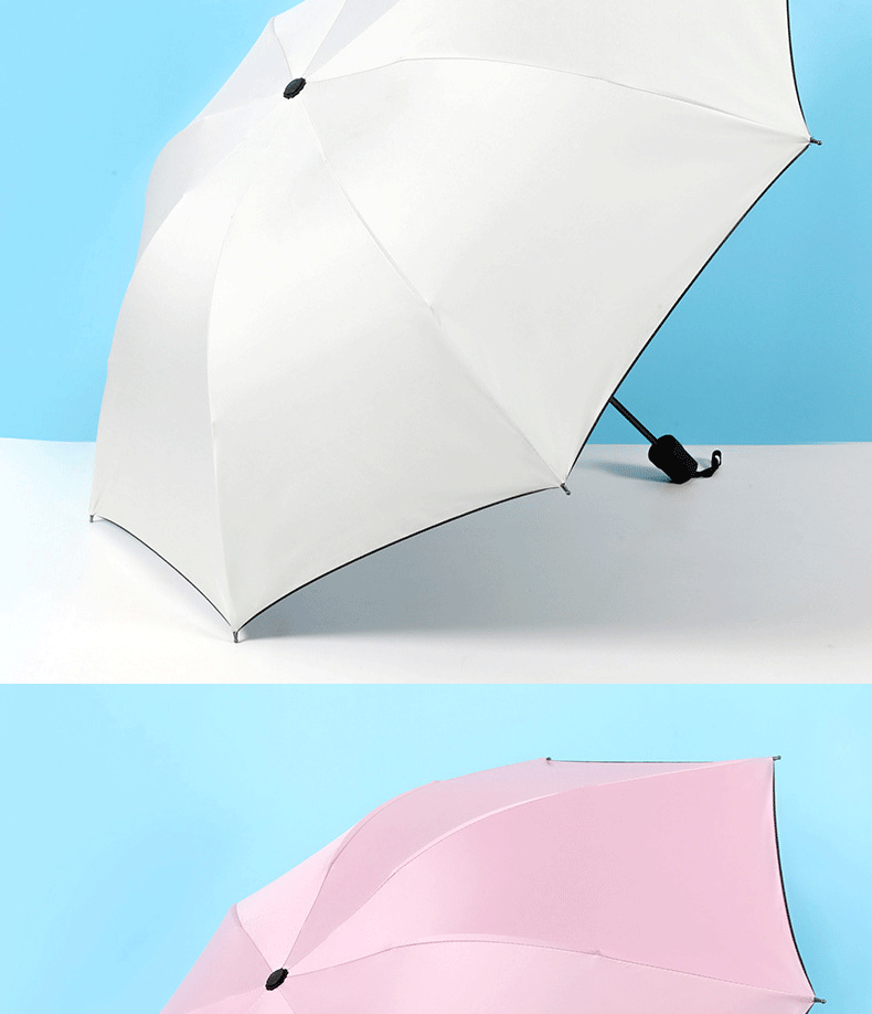 Automatic UV umbrella advertisement, sunshade umbrella, black rubber folding umbrella, sun protection umbrella, UV protection wholesale, can be printed with LOGO pic 14