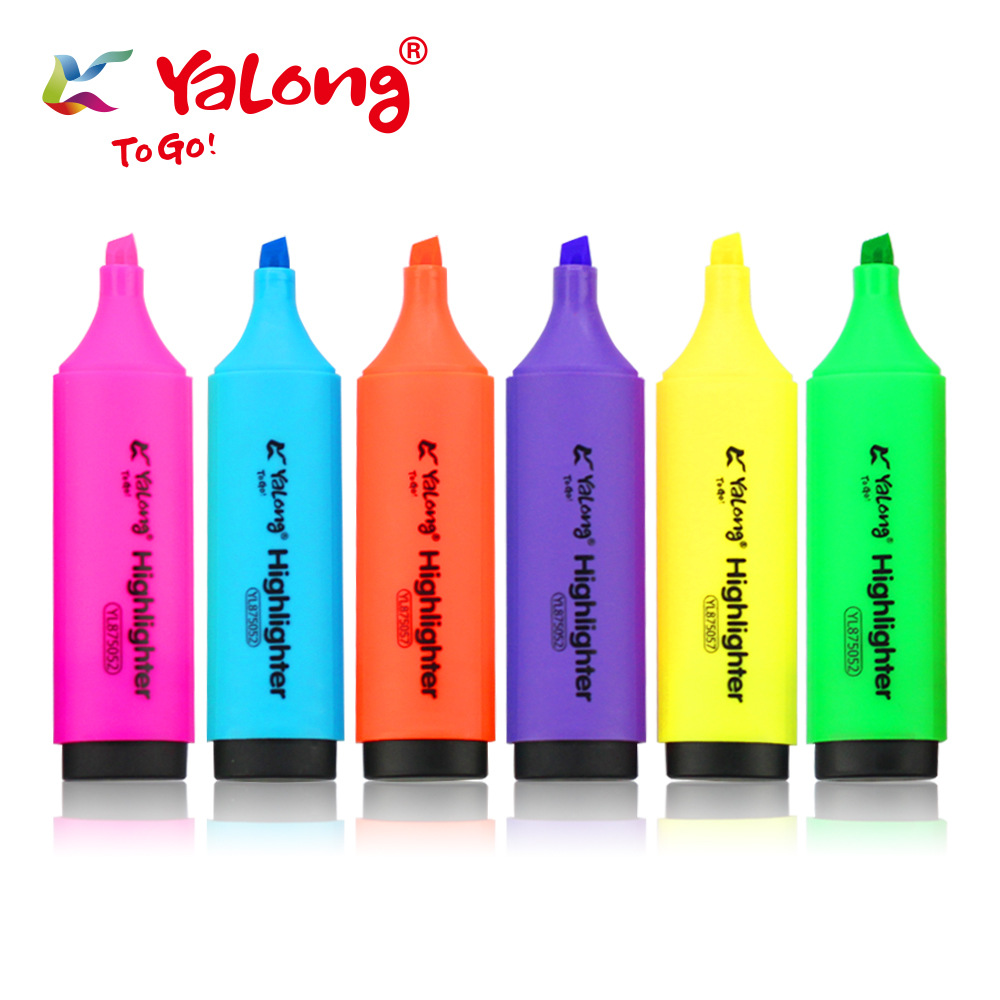 Yalong Cross-border best-selling multi-color art marker pens with flat slanted tips and 12-color office and school highlighters pic 1