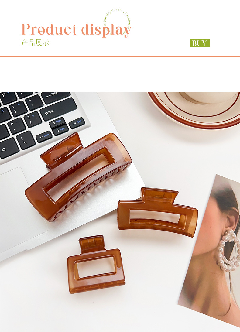 Simple Korean spring and summer candy-colored scratch-off clips, small size, fresh and fashionable ponytail clips, sweet shark clips, hair clips, hair accessories for women pic 10