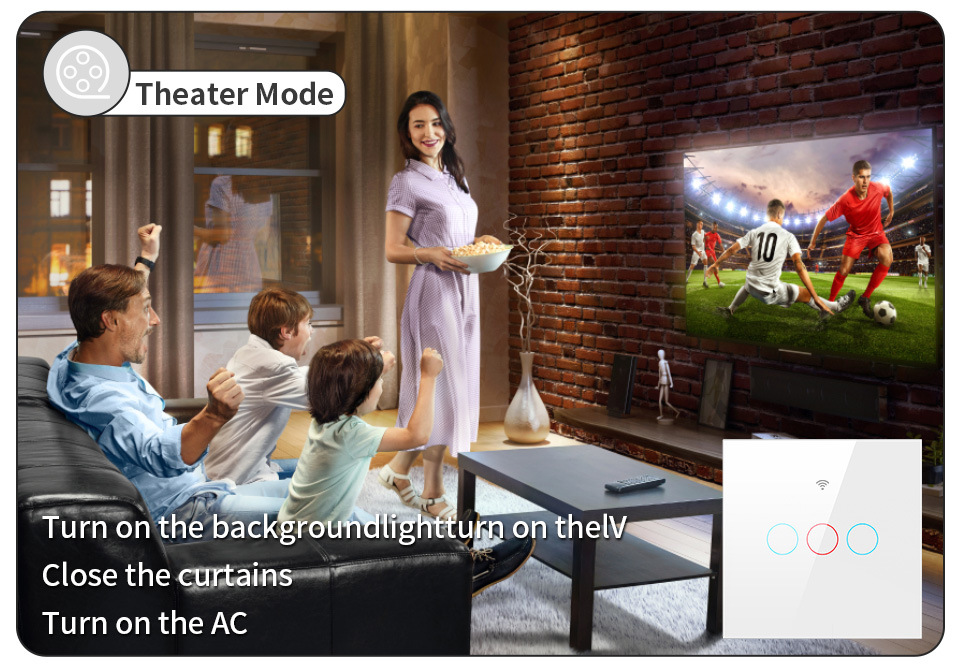 Tuya WiFi+ Bluetooth +RF smart touch switch, single-fire and zero-fire universal European and British standard switch pic 7