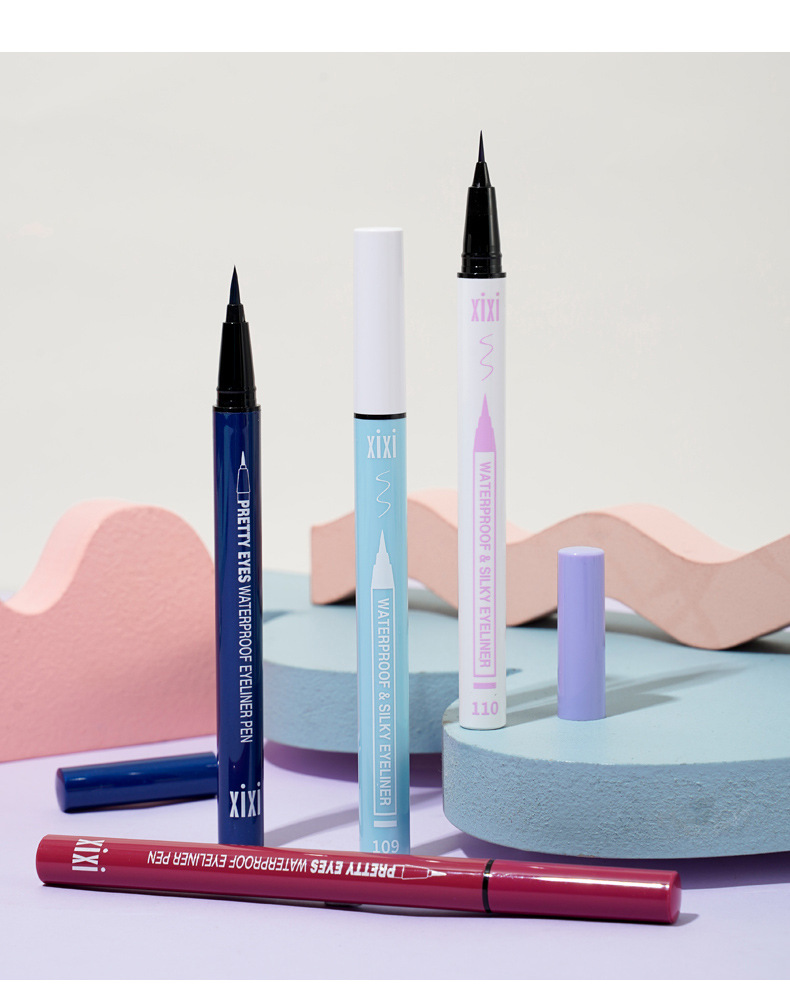 Makeup xixi Bright Eyes Colorful eyeliner Pen for women beginners, long-lasting waterproof and non-smudging eyeliner liquid pen, black and brown pic 18