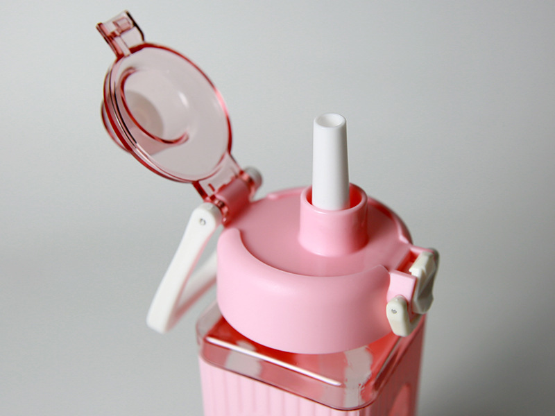 亚马逊创意水杯弹盖手提方形水杯 男户外运动直饮水壶 学生太空杯详情15