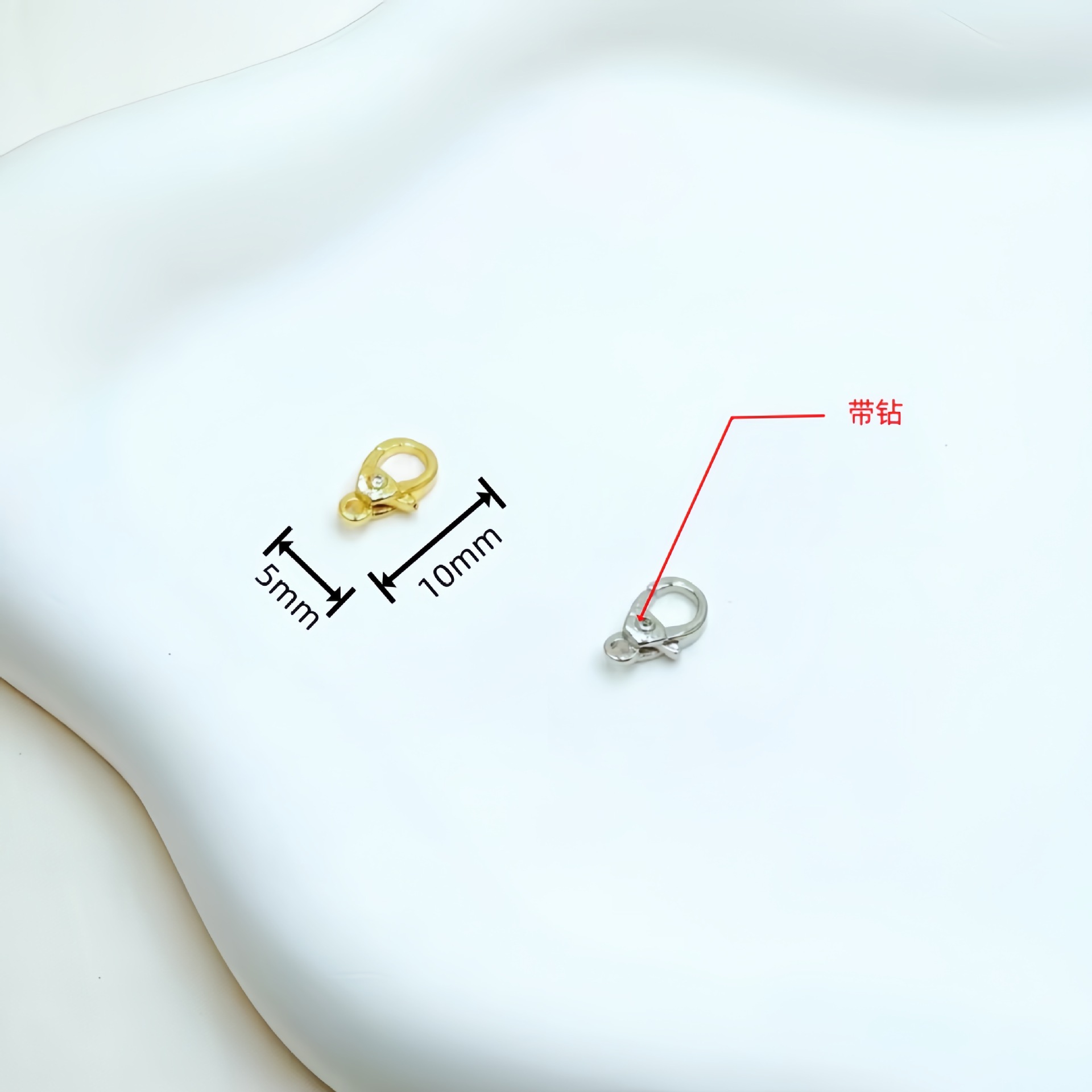 diy铜镀18K真金手工异型龙虾扣饰品配件批发 保色万能扣串珠手链详情38