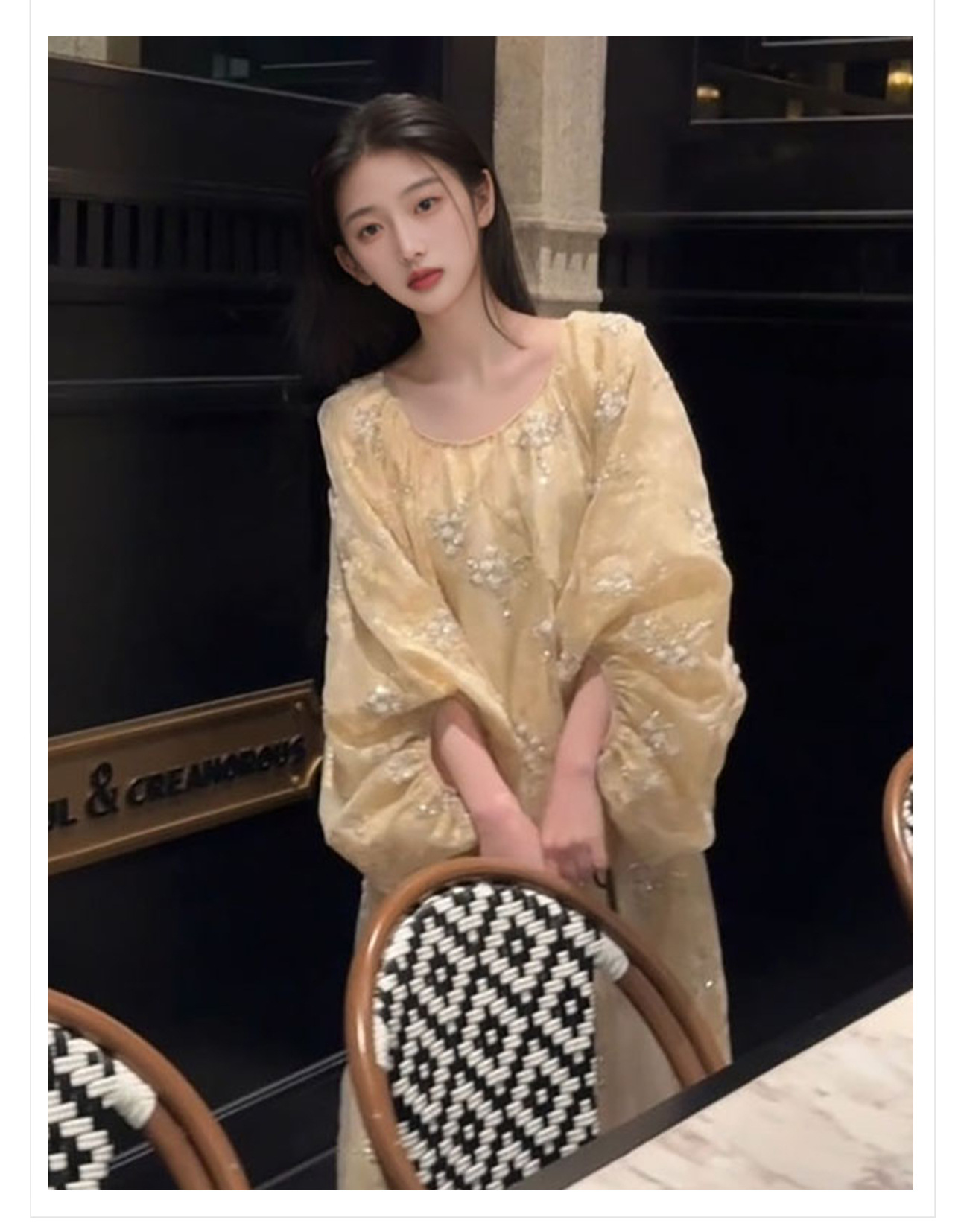 The new Chinese-style high-end dress with flower beaded embroidery and a light luxury design sense, the elegant long dress N2034 pic 6