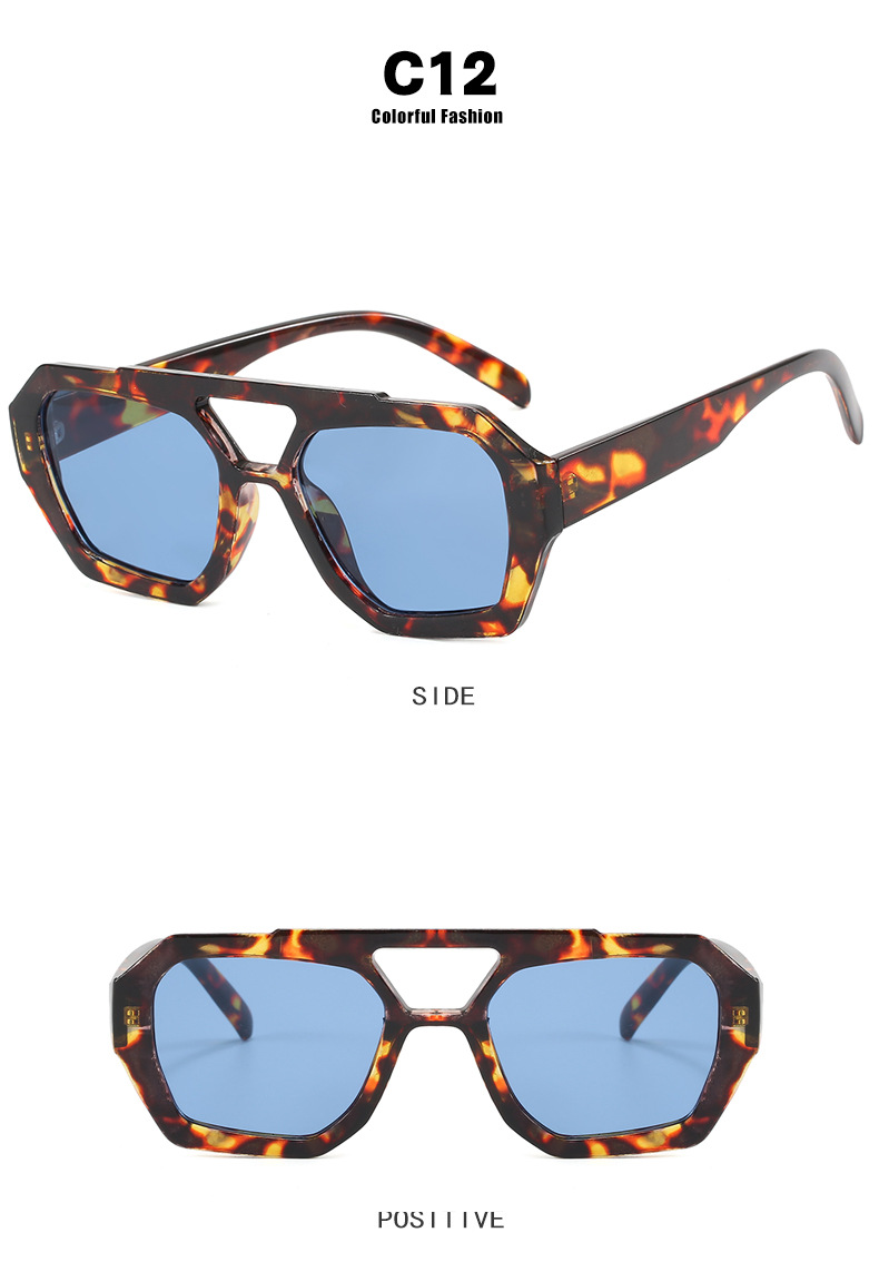 Cross-border European and American double-beam irregular sunglasses 2023 new retro and personalized sunglasses, trendy and popular sunglasses pic 19