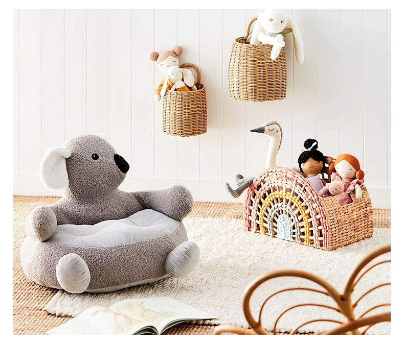 Cross-border willow storage basket, gourd grass woven basket, rainbow-shaped semi-circular storage basket with handle pic 15