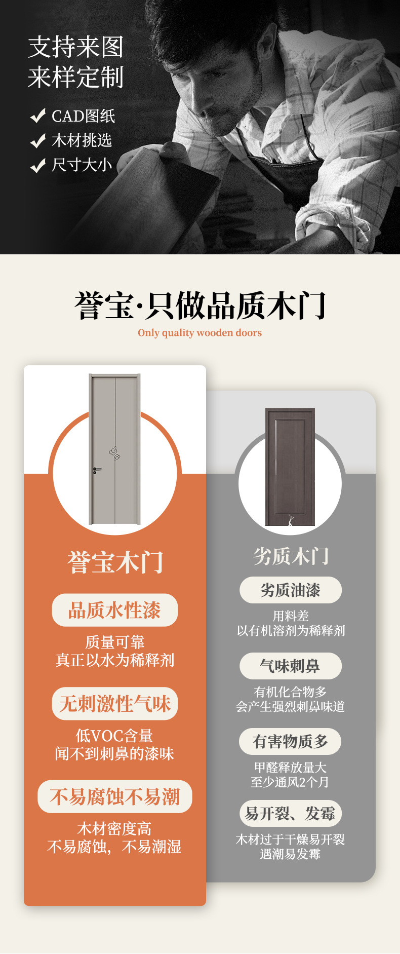 PET卧室门家用肤感实木复合平开房间门碳晶门室内静音门详情8