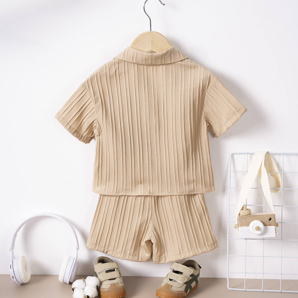 Hombre niño verano conjunto de camiseta de color sólido solo abotonado niños blusa de solapa manga corta aliexpress burst medio bebé niño pic 24