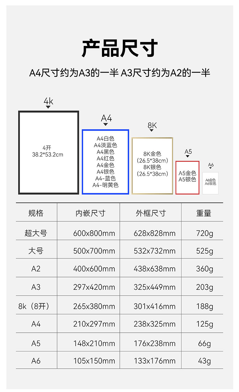 奖状贴墙神器儿童画框挂墙幼儿园画框简约免打孔磁吸相框详情4