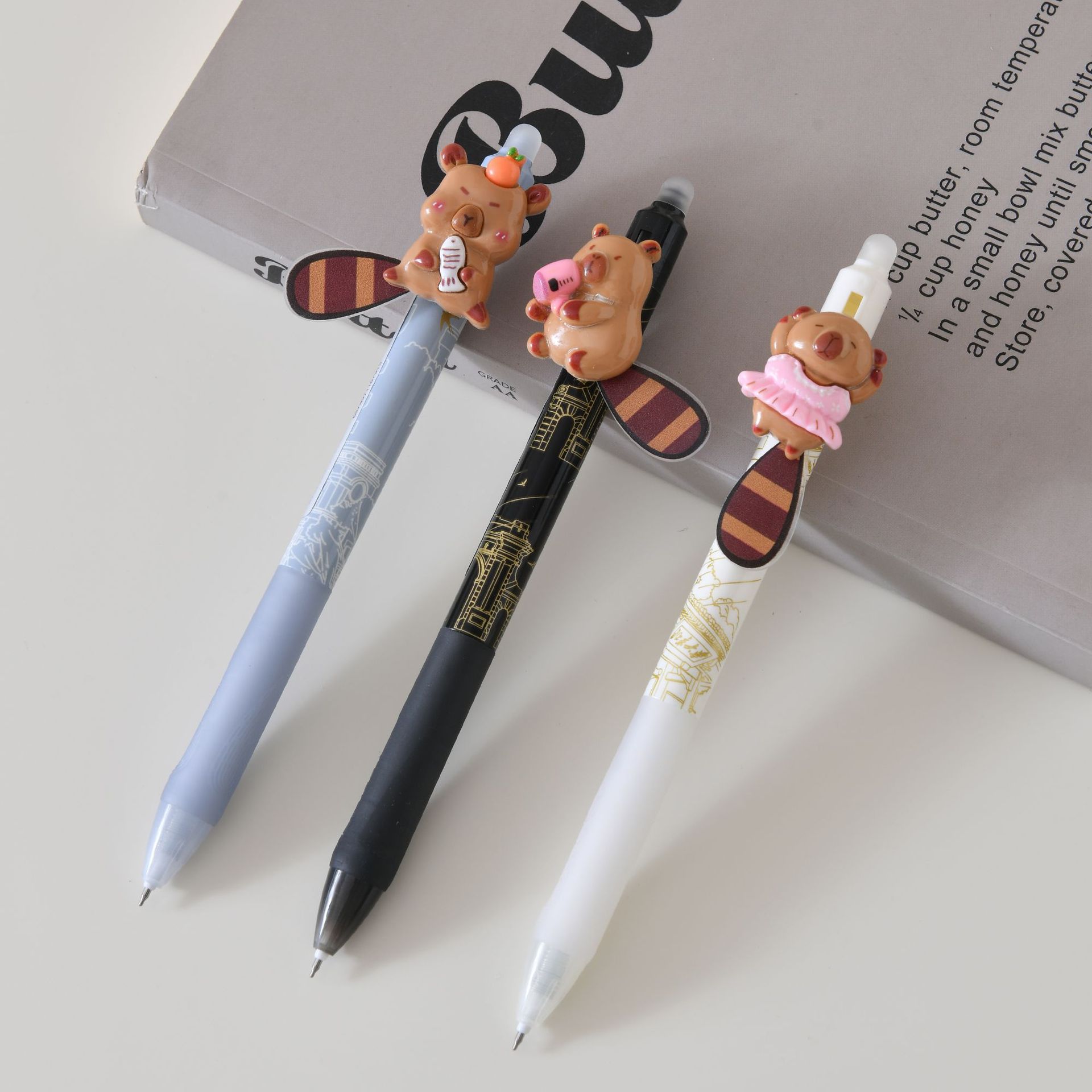 The new Capibala cute gel pen with a 0.5mm anti-slip grip is a stationery writing pen that can be used to erase questions pic 12
