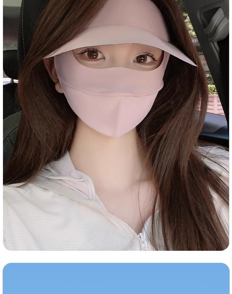 焦下防晒面罩全脸口罩脸罩防紫外线户外透气遮阳脸基尼大帽檐口罩详情8