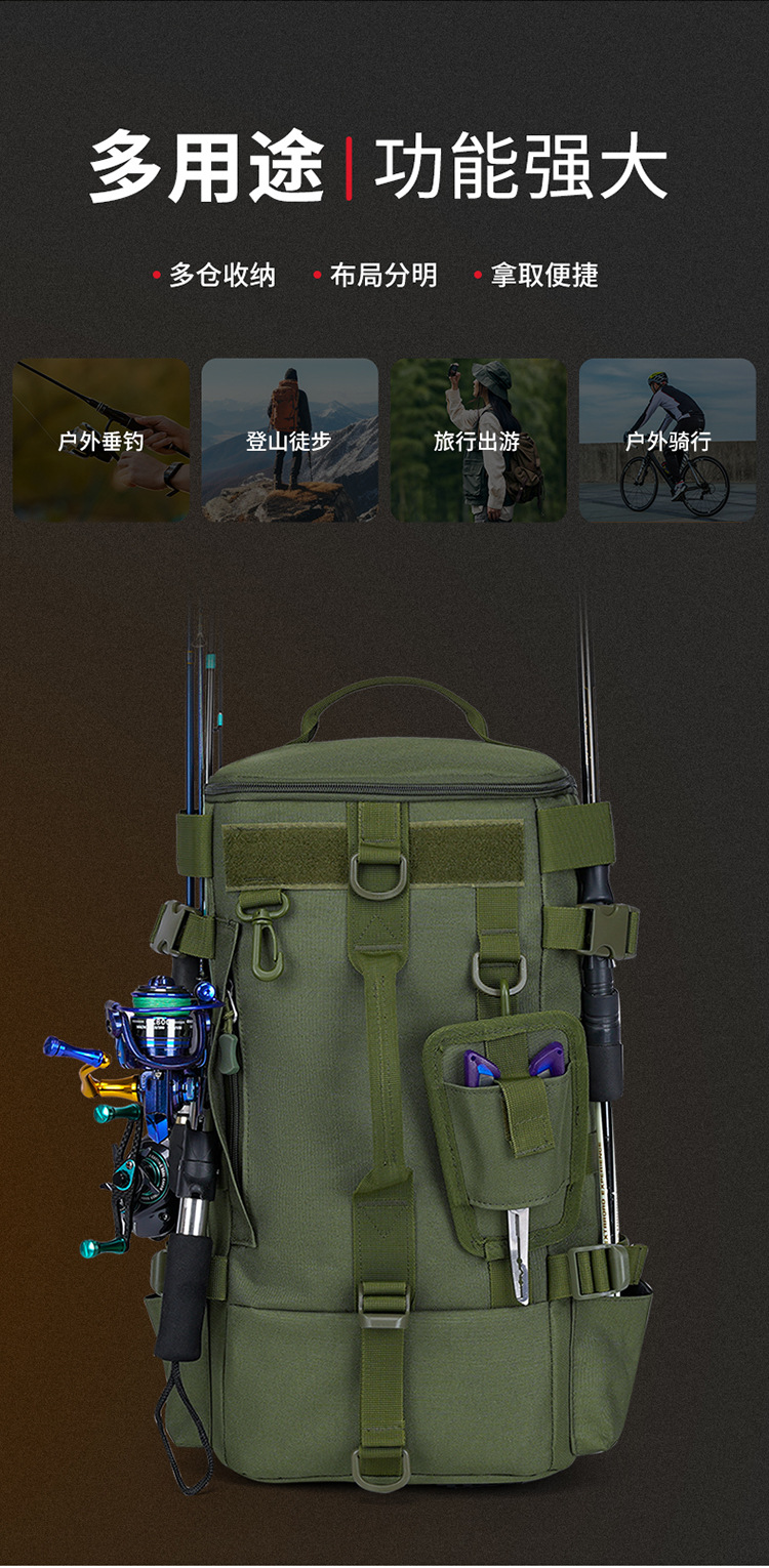 The water-resistant waterway sub-bag is a multi-functional large-capacity dry-wet separation fishing bag that can be attached with fishing gear and backpacks pic 9