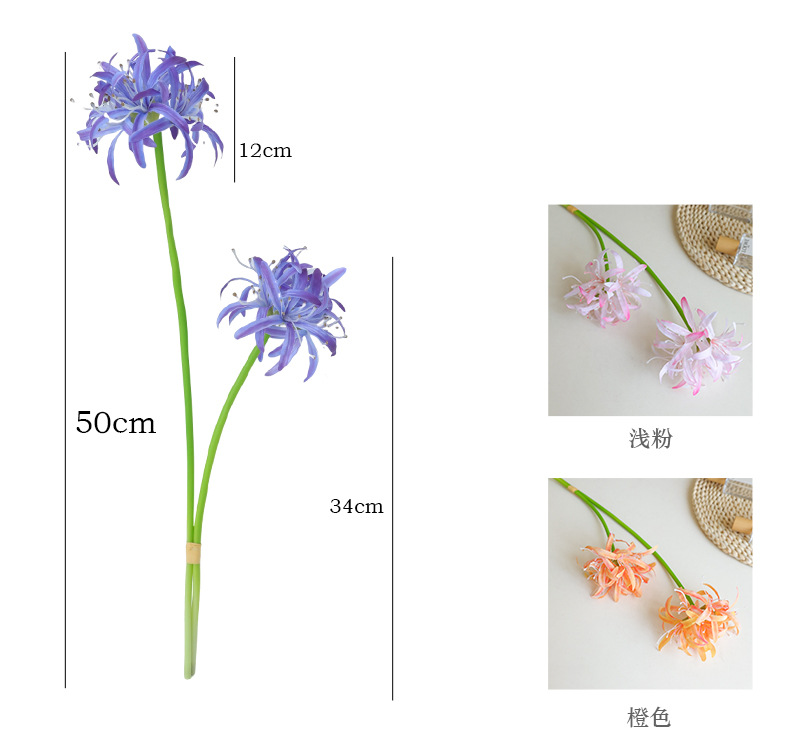 桔茉家居彼岸花摆件仿真曼珠沙华风雨兰摄影道具样板间装饰宠物园艺花盆容器详情16