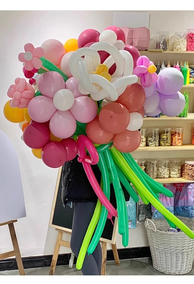 好润260长条花束金属珠光气球店庆烟花儿童生日夜市摆摊活动布置详情12