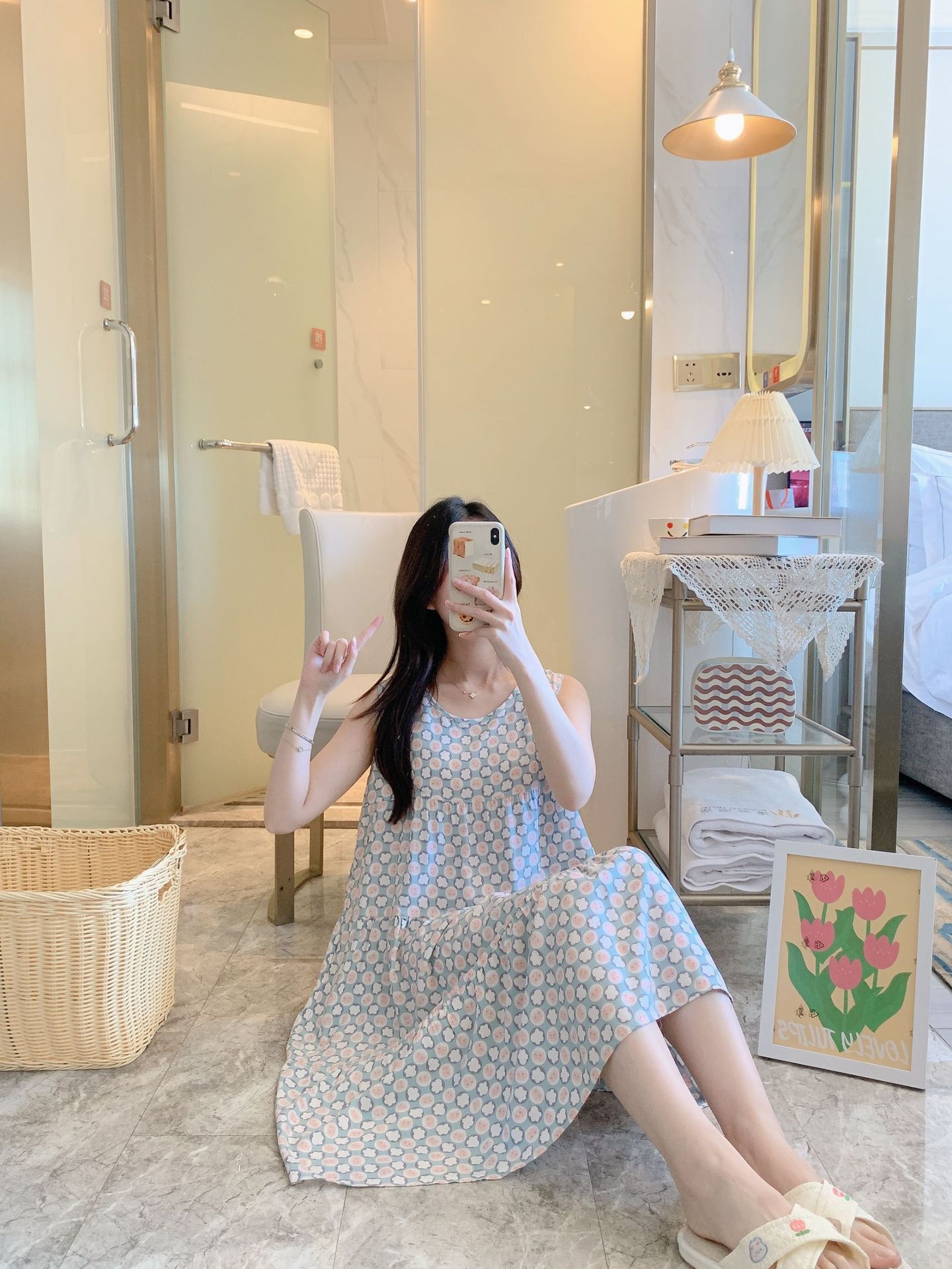 棉绸睡裙女时尚无袖大码印花薄款直播推荐套装可外穿睡衣家居服详情32