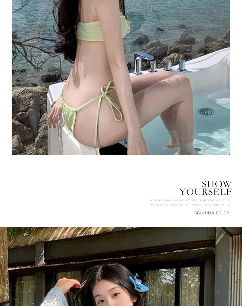 New Thai swimsuit, smock, long dress, sexy bikini, three-piece set, high-end vacation swimsuit for women 125092 pic 12