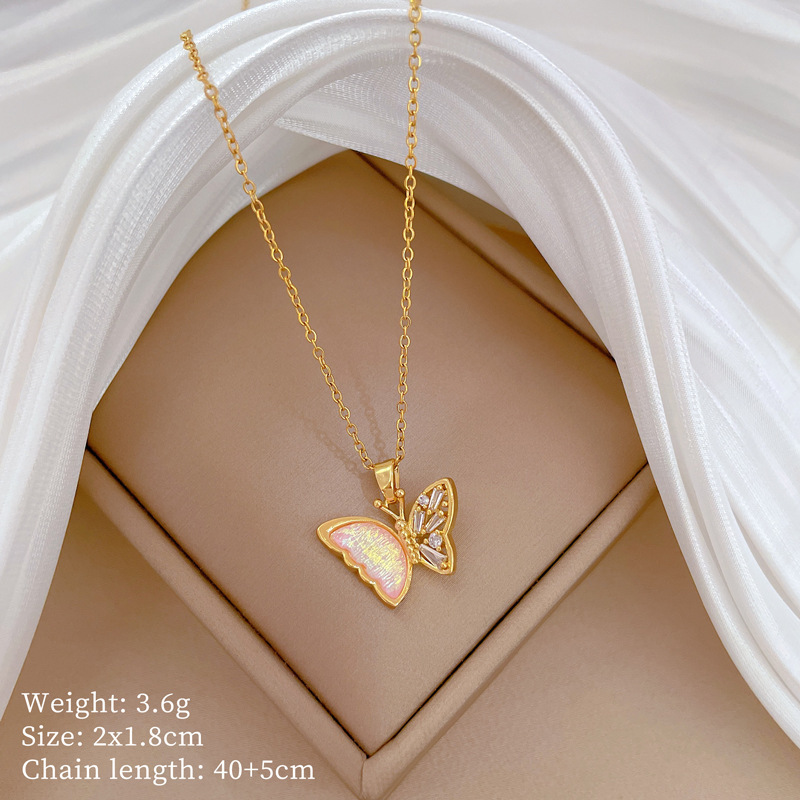 【钛钢】铜微镶爱心时尚轻奢气质华丽满钻项链女百搭锁骨链钛钢详情12