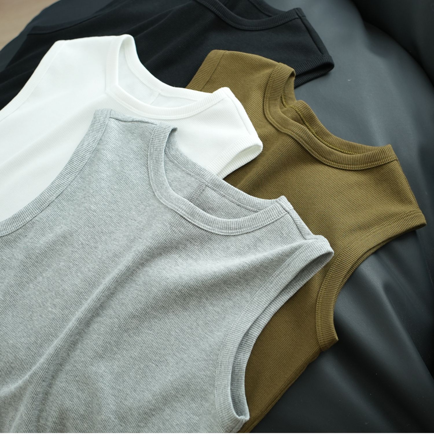 夏季纯棉小圆领吊带背心女纯欲风外穿工字宽肩带遮副乳内搭上衣详情17