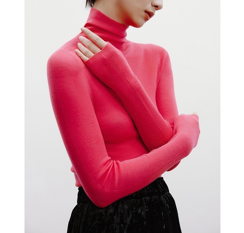 Italian 嵿 luxury 120s washable 160s gold wool 18-needle seamless base knit top for women pic 35