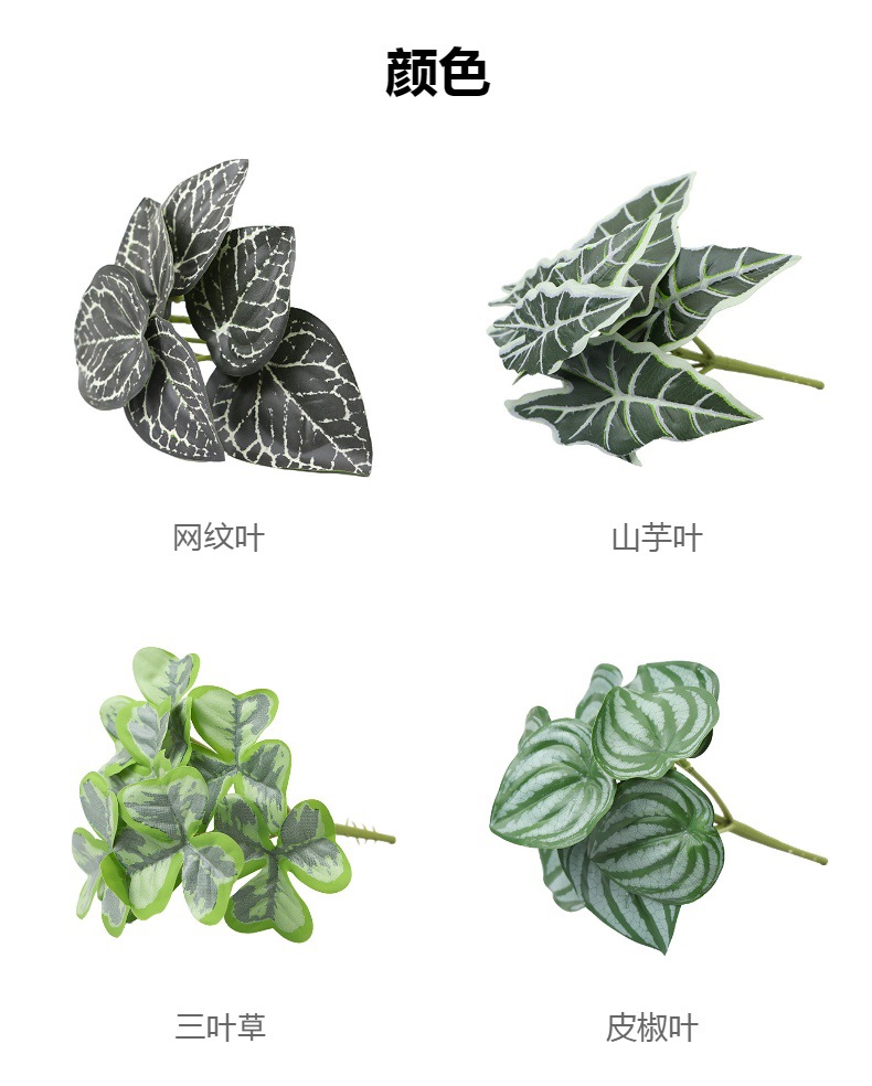 仿真绿植物镜片叶子圆贝叶中壁挂仿真绿植 婚庆造景搭配装饰树叶详情4