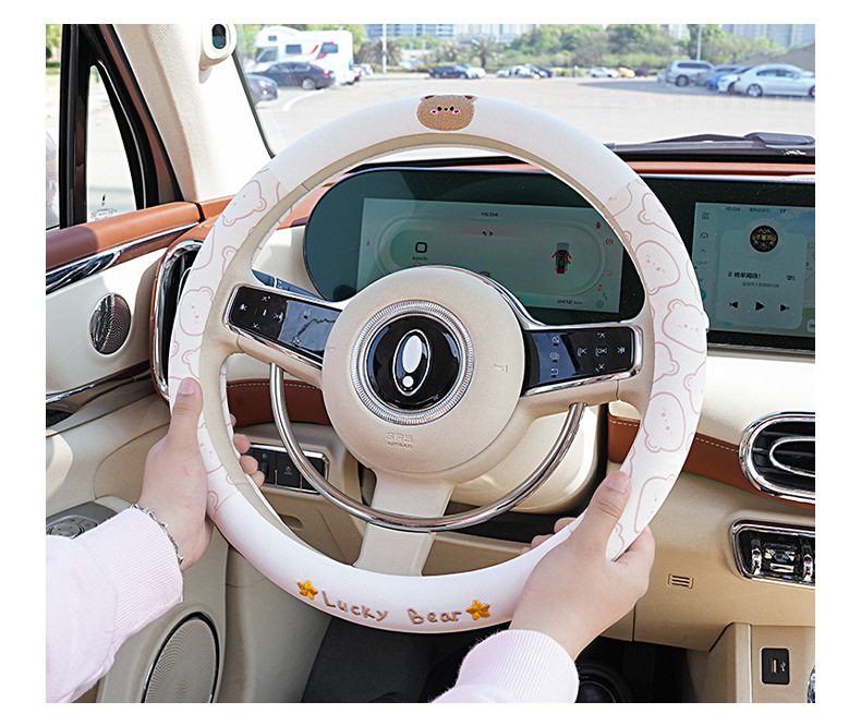 卡通汽车方向盘套夏季冰丝防滑吸汗车用把套四季通用方向盘套把套详情8