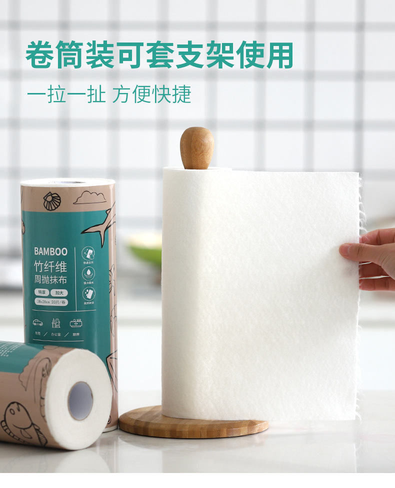 周抛抹布竹纤维懒人抹布厨房专用不沾油洗碗布家用加厚吸水清洁布详情15