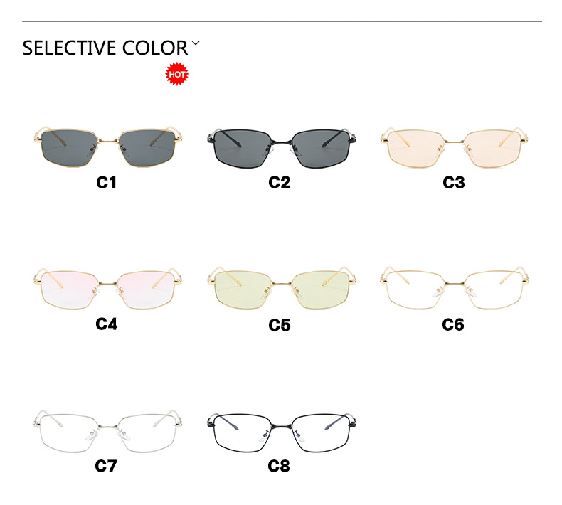 Square irregular-shaped sunglasses for both men and women, small and narrow frame sunglasses, new 2024 high-end retro sunglasses pic 6