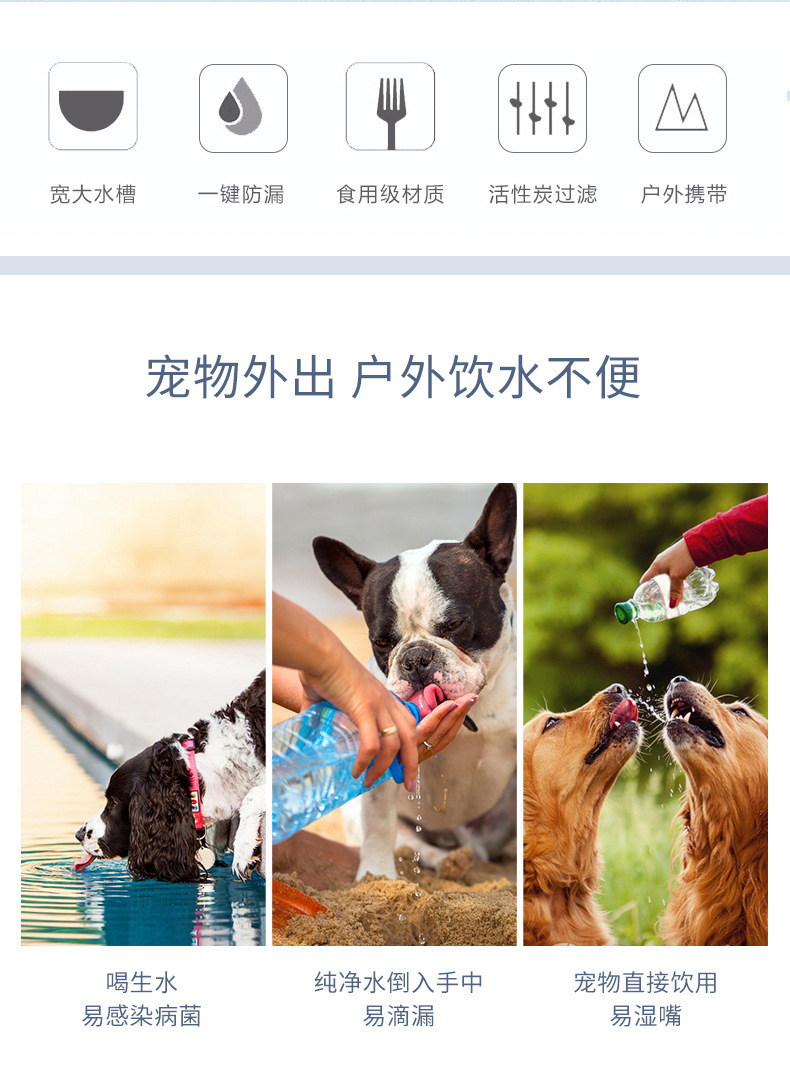 宠物用品随行杯狗狗水杯户外饮水户外便携外出水壶水瓶滤芯饮水器详情18