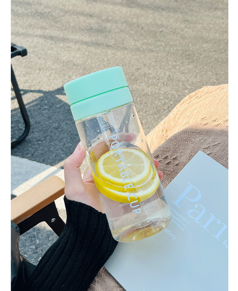 Plastic cups, large capacity water cups for male and female student couples, durable, simple and sporty Korean-style portable cups, high appearance level pic 10