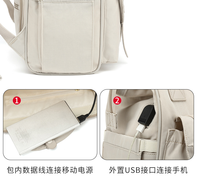 媽咪包定制雙肩背包手提袋大容量多功能防水母嬰包訂制usb媽媽包詳情14