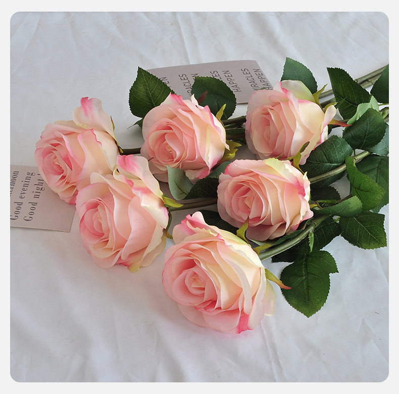 包邮仿真玫瑰单支大花头婚礼装饰假花千层玫瑰景观宠物园艺花卉详情22