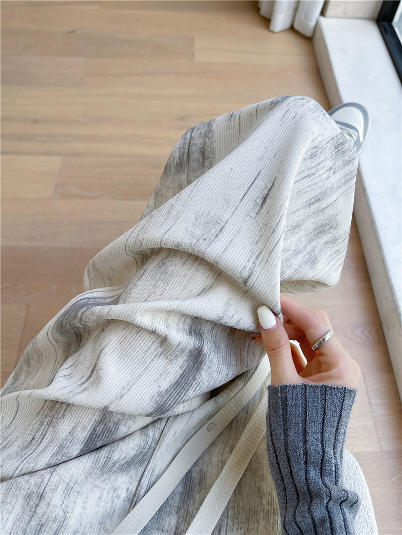 Autumn tie-dyed wide-leg pants, dirty pants, high-waisted, slimming, casual straight-leg loose floor-length pants for women pic 15