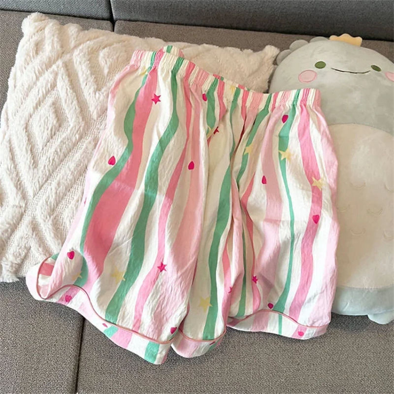 Pajama Women Summer Cloud Cotton 2024 New Style sweet and cute cardigan casual short-sleeved and short-shorts home wear set pic 19