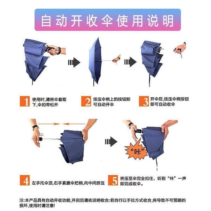 韩系透明雨伞折叠伞全自动ins系列男女款三折伞小清新加厚加固无详情7
